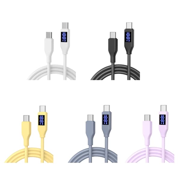 Hurtigopladning 60W USB C til USB C-kabel Silikone Datakabel Lang tids brug Yellow