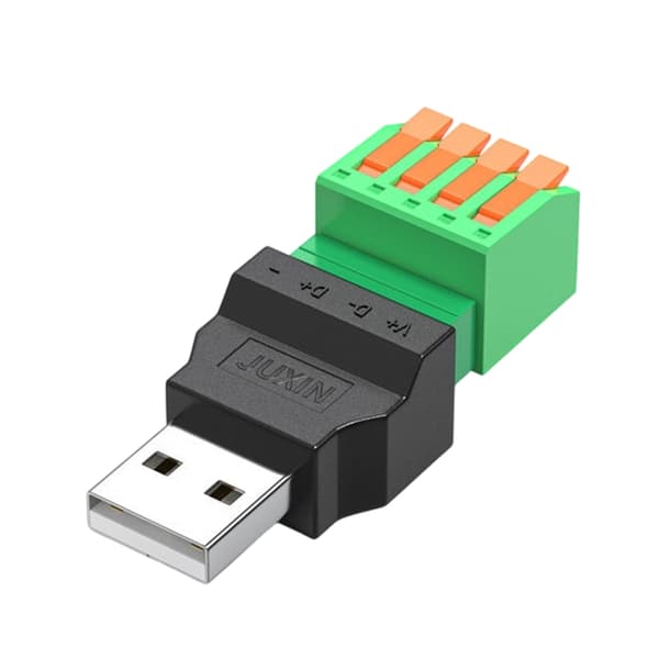 USB 2.0 A Type Han Hun Stik Quick Release 4-bens Skrueterminalblok Til Test af Strømforsyning og Dataoverførsel null - Males plug