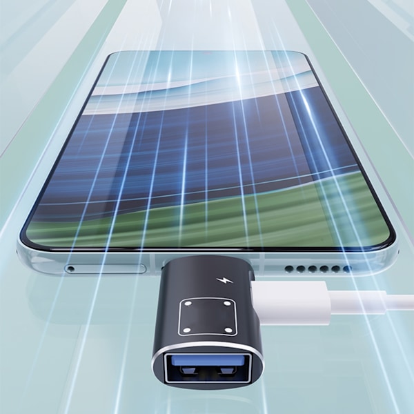 USB C & USB till USB A Adapter med 15W Laddningsport USB A Typ C Hona till USB C Hane OTG Adapter Dataöverföringsadapter Silver
