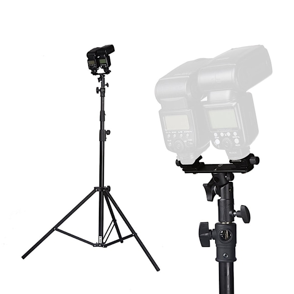 Hot Shoe-adapter med dubbla skruvar, stativhållare för DSLR-kamera, LED-videomikrofon, monitor, blixtljus