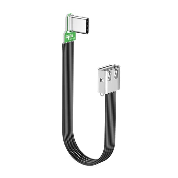 USB C - USB 2.0 -sovitin USB-sovitin OTG-kaapeli USB C -uros - USB-naaras OTG 5cm Bend up down bare