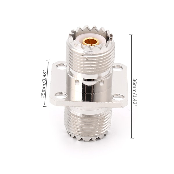 UHF SO239 Hon till Hon med Panelmontage RF-kontakt Koaxialomvandlare Adapter