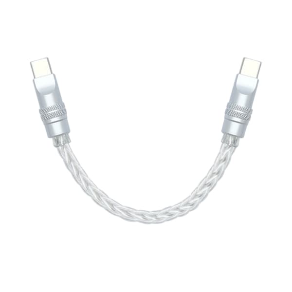 Snabb Typ C Flätad Datakabel med Åtta-Kärnig Silverpläterad Koppar Black 15CM