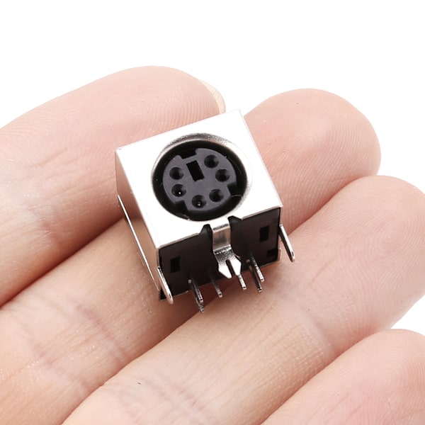 10 st Mini 6-stifts Din-uttag PS-2 Honkontakt PCB-lödkontakt PC