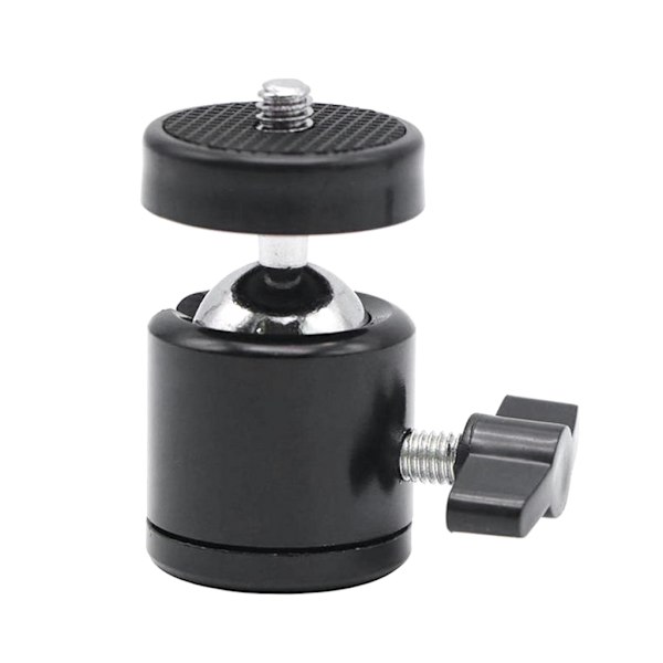 Mini Stativkula för Huvud 360° Roterbar Stativfäste Kamerakulahuvudadapter med 1/4\" Skruvhål för DSLR Videokamera Ljusfäste