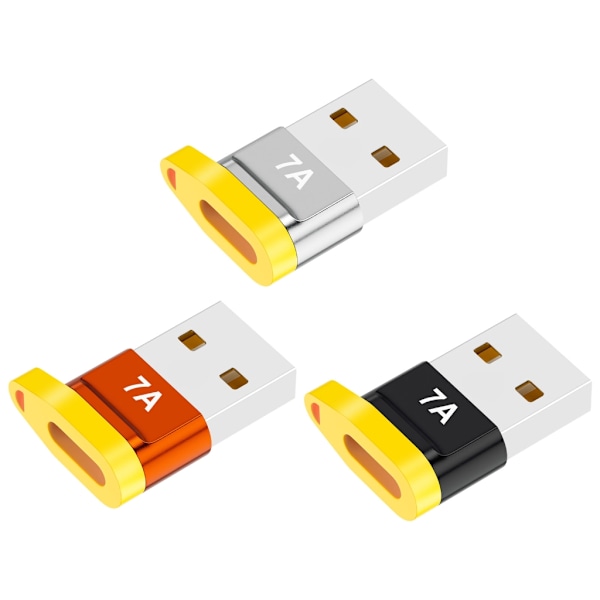 USB till USB C Adapter Höghastighetsladdningsomvandlare Dataöverföring för Telefoner Black