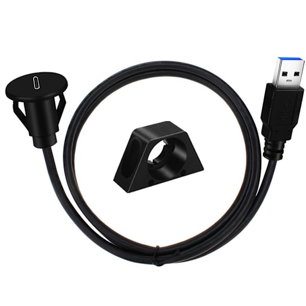 USB 3.0 Han till Typ-C Hon Flush Mount Panel Kabel för Bil Båt Instrumentbräda