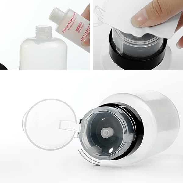 200 ml Push Down Dispenser Neglelakfjerner Pumpe Tomme Flaske Dispensere White
