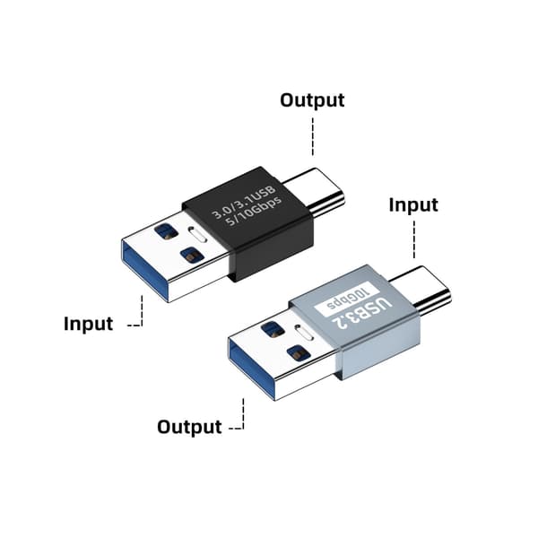 USB C till USB3.1 Adapter Konverter Dataöverföring 60WQC Laddningskontakt null - U shaped front blue 