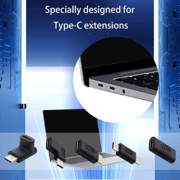 USB C til USB C-adapter Type C fuldfunktionskonverter til hurtig opladning og data MF straight head