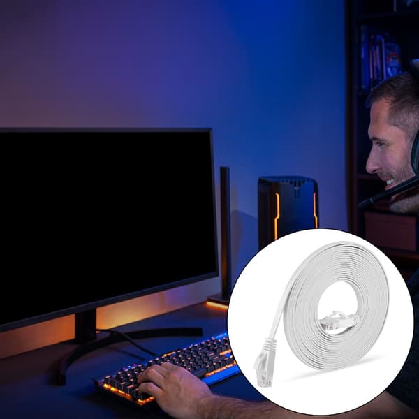 Ethernetkabel Cat6 Lan-kabel CAT6 RJ45 Netværkskabel Patchkabel til bærbar computer White 2m