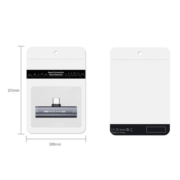 2-i-1 USB C til USB C 3,5 mm hodetelefonadapter 27W strømlading 32Bit/16Bit Grey 16bit