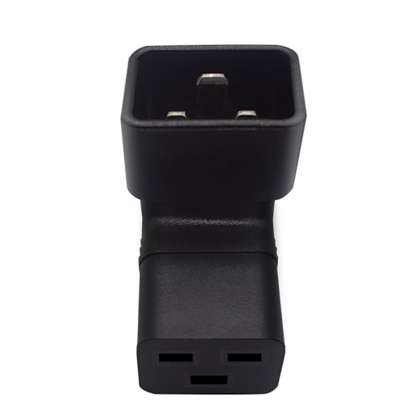 C20 till IEC320-C19 Strömadapter 3-polig Socket Konverteringsadapter Svart