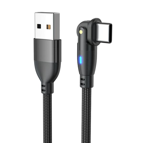 Fleksibel USB A til C-kabel USB til USB C-kabel for 3A-lading og 480 Mbps datakabel Black Type C2m