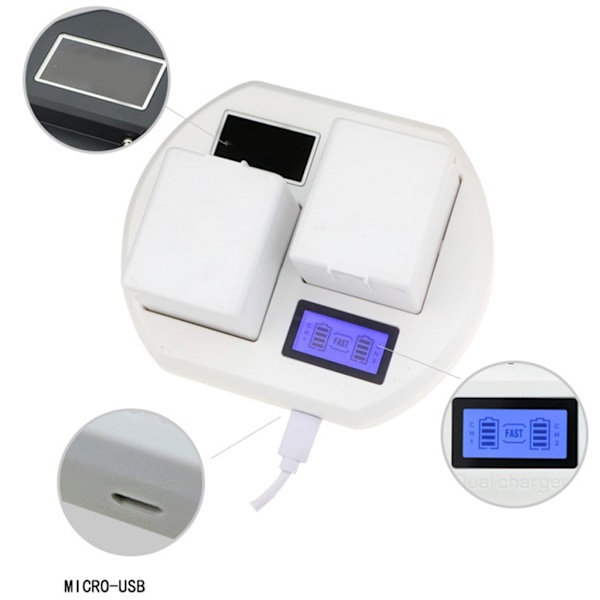 LCD-display USB-laddningsstation för Arlo Pro/Arlo Pro 2 säkerhetskameror för hemmet White
