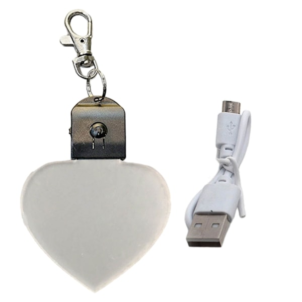 Akryl Ljusnyckelring Mini Portabel LED Nyckelring för Kvinnor Män Bil null - Heart