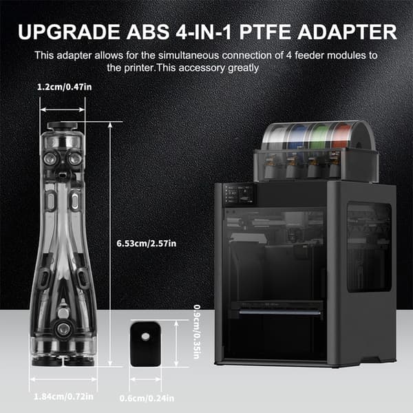 Forbedrer 4-ports PTFE-røradapter for Lab H2 P1 X1 pålitelig 3D-utskrift