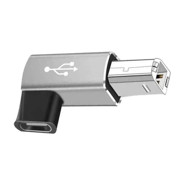 USB C Hunn til USB Firkant Hann Adapter Type C til USB Lader Konverter USB null - Elbow silver