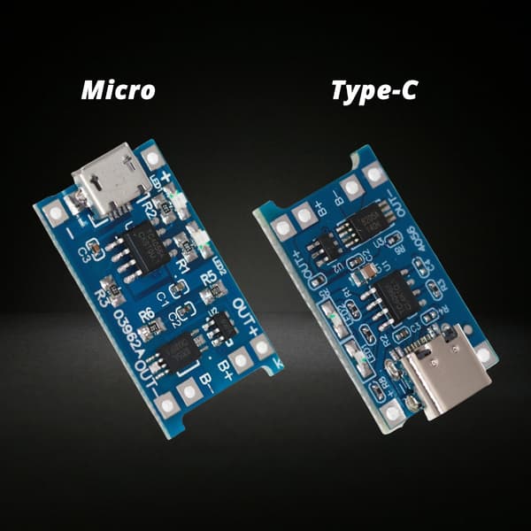 5 stk. Type C/Micros USB-grensesnitt 18650 Litiumsbatteri Lademodul TYPE C interface