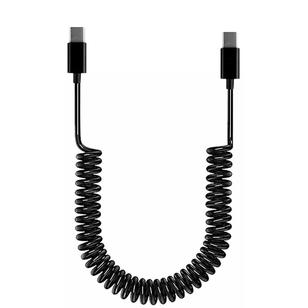 Spiral USB C till USB C-kabel, Fjäder Typ C Hane till Hane Laddnings- och Datakabel för Bekväm Användning och Bred Kompatibilitet 1m