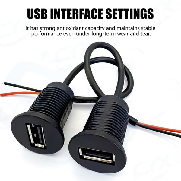 Praktiske USB-hunplugger med festemutter for motorsykkel- og båtpaneler null - P2
