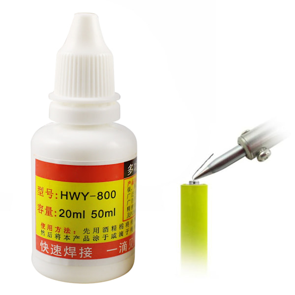 20 ml Kraftfullt Rosin Lödmedel, Flödesmedel utan rengöring, Rostfritt Stål, Vit Plåt, Järn, 18650 Batteri Svetsning, Vattenvätska