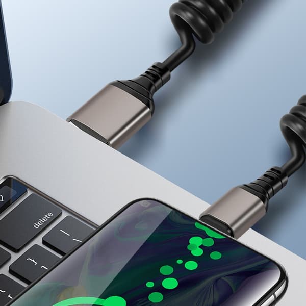 Skalerbart USB C til USB C-kabel Hurtigopladningsledning Han til Han-stik Ledning til tablets Telefoner Sort