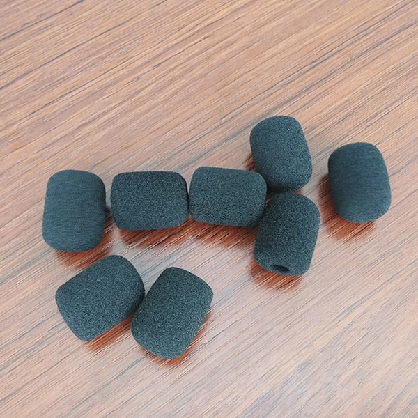 5 st svarta mikrofonheadset-skumgummi-vindskydd - mikrofonöverdrag