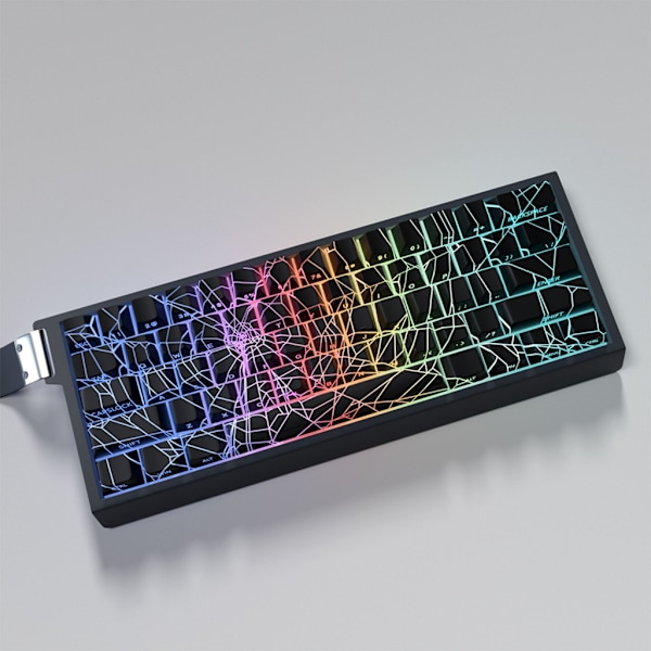 64/74 Taster Translucent Spiders Web Keycap Original Profil Side Print Backlit Key 64 keys