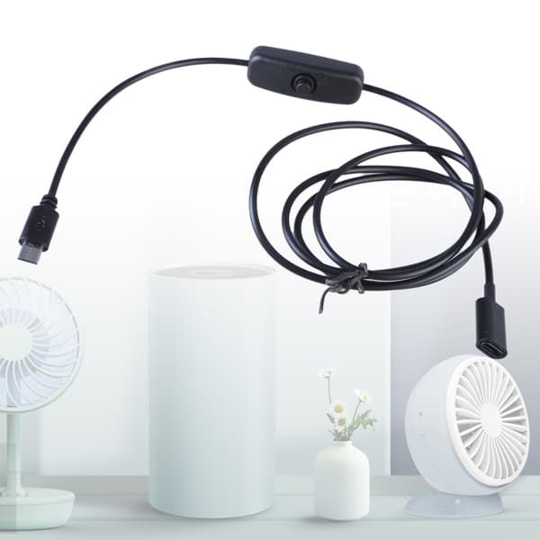 112cm Total Lengde 5V3A Type C til USB Strømledning Ladekabel Linje Svart