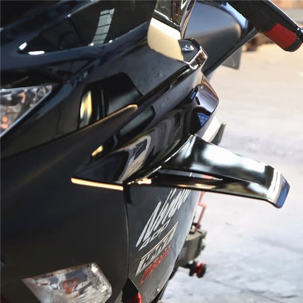 Spoiler Aerodynamisk Vinge Motorcykel Tilbehør Sidekåbe Winglets Vindvinge Glossy black