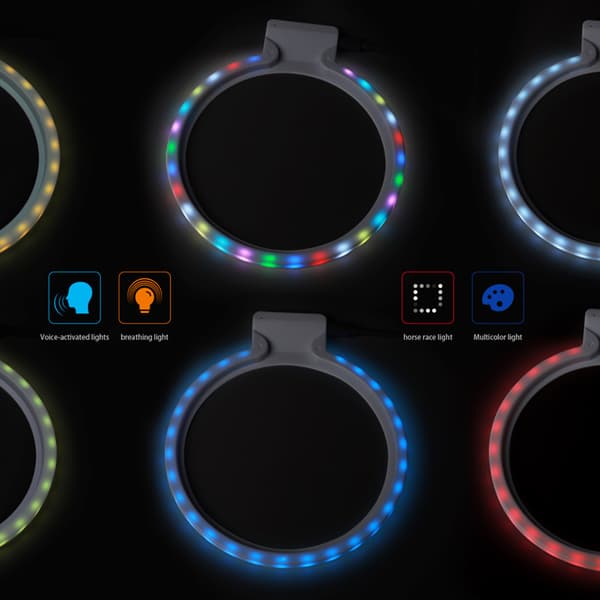 Justerbart konsollstativ Konsollholder med LED-lys Lysende base Syvfarget lys Vertstilbehør