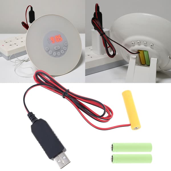 LR03 AAA -paristonpoistaja virtajohto LED-valolle USB-virtajohdolla 2AAA