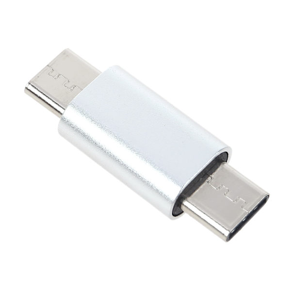 Mini Universal Type C Han til Type C Han Konverter til Smartphone Laptop Tablet Silver