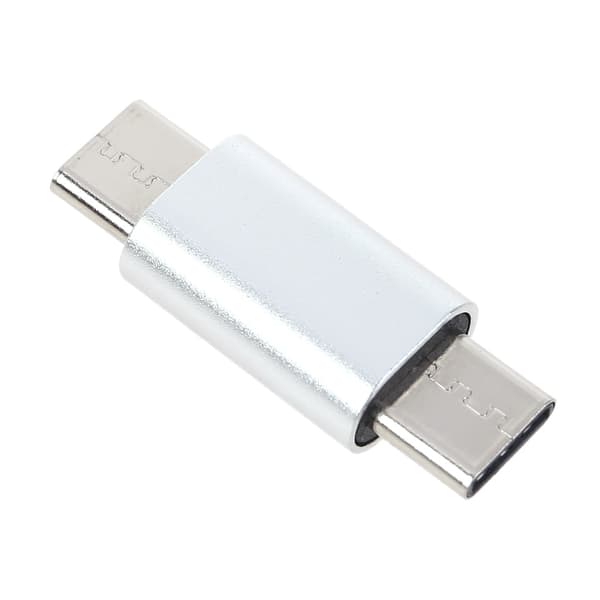 Mini Universal Type C Hann til Type C Hann Konverter for Smarttelefon Laptop Bord Silver