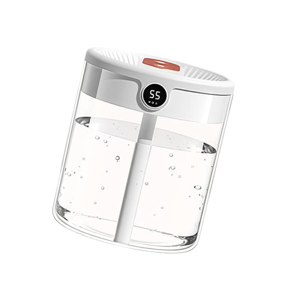 Luftfuktare med digital display USB dubbel dimma för hemmet, sovsalen, sovrummet White