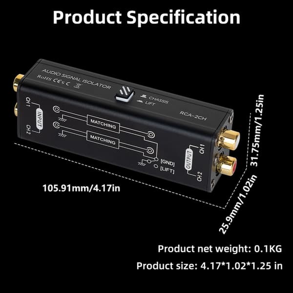 Kvalitetslydforbindelse Musiksignalisolator til musikentusiaster