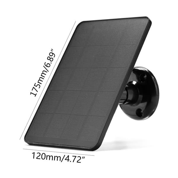 10W Solcellepanel Strømforsyning Trådløst Utendørs Sikkerhetskamera Vanntett 5V MicroUSB-lading Monokrystallinsk Solcellepanel White