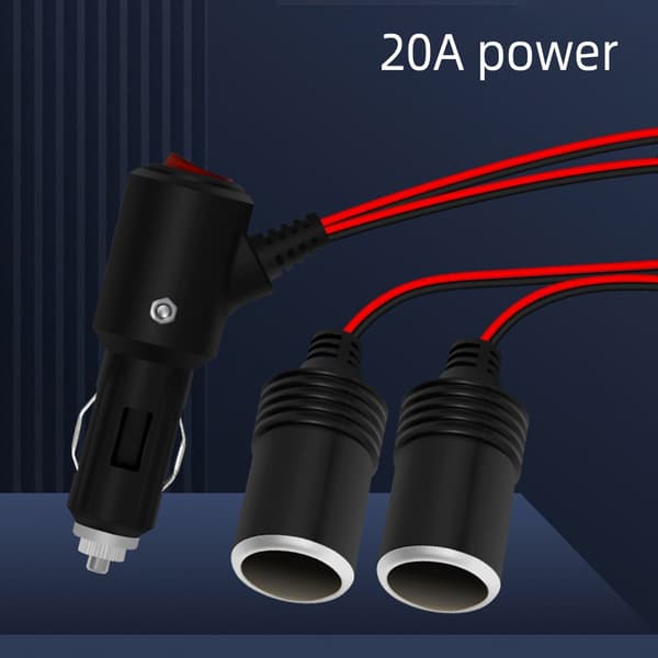 Højtydende bil lighter splitter dobbeltstik med afbryder til rejser 5cm