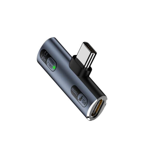USB C til hodetelefonadapter PD100W lading multifunksjon for telefon 15 Grey