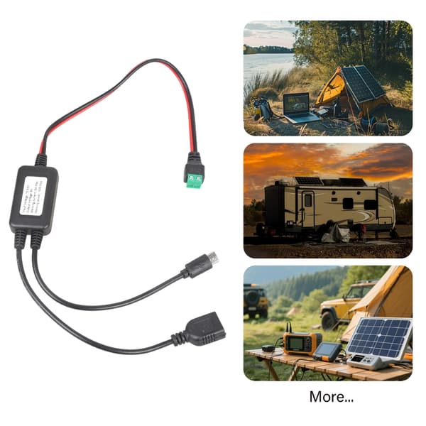 12V/24V til 5V Konverter Modul Strømadapter Kabel 2-benet Loddefri Terminal til USB/Type C Step Down Opladningskabel