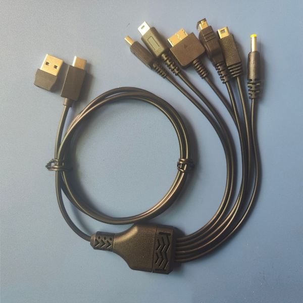 6-i-1 USB C-laderkabel Multi Ladekabel Hurtiglading Tilkoblingsledning