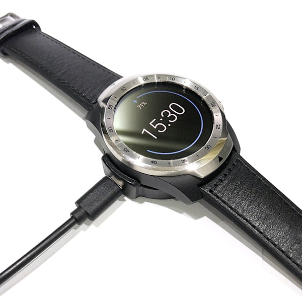 Bärbar USB-laddningskabelhållare för TicWatch Pro Laddare Docka Smartwatch Strömadapter Dockningsstation Svart Black