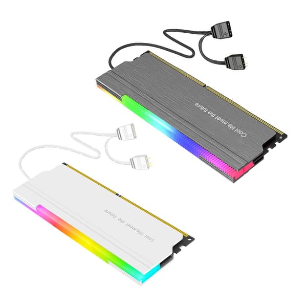 Programmerbar ARGB LED Hukommelseskølerblæser DDR4 DDR5 Desktop Laptop Køleplade Gray
