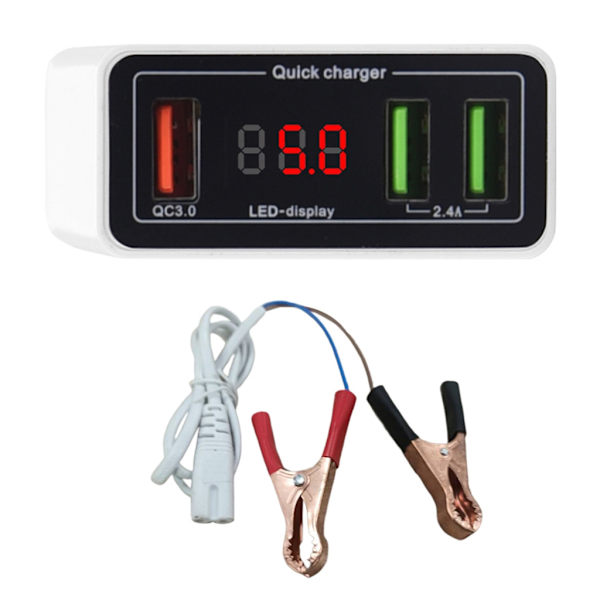 QC3.0 USB-laddare Clip 3-ports USB Snabbladdare Snabbladdningsblock för Android