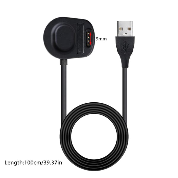 Sort Opladningsbase Magnetisk Oplader Dock Kabel Strømadapter Passer til Suunto7