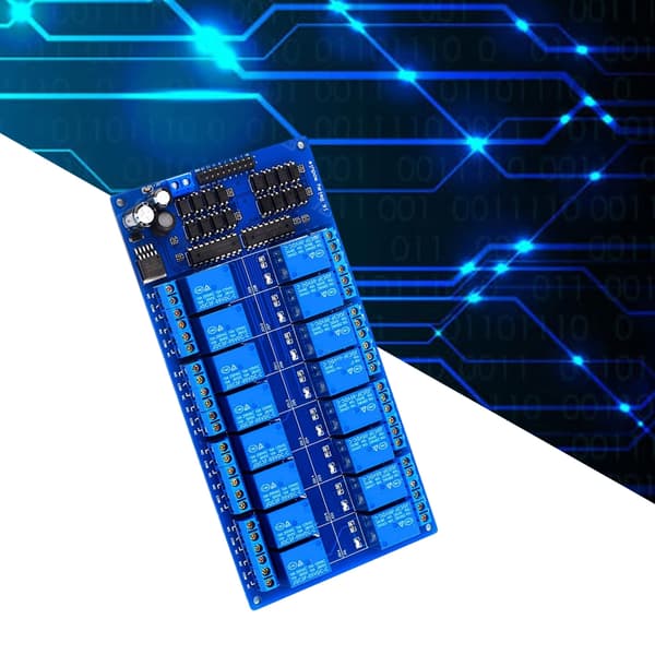 5V/12V/24V Microcontrollere Interface Strømrelæer Shield Modul 16 Kanal Relæer Modul Board null - 5V