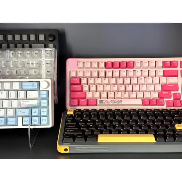 Akrylstativ til computer, mekanisk tastatur og tablets, der giver en pæn løsning null - Single layer