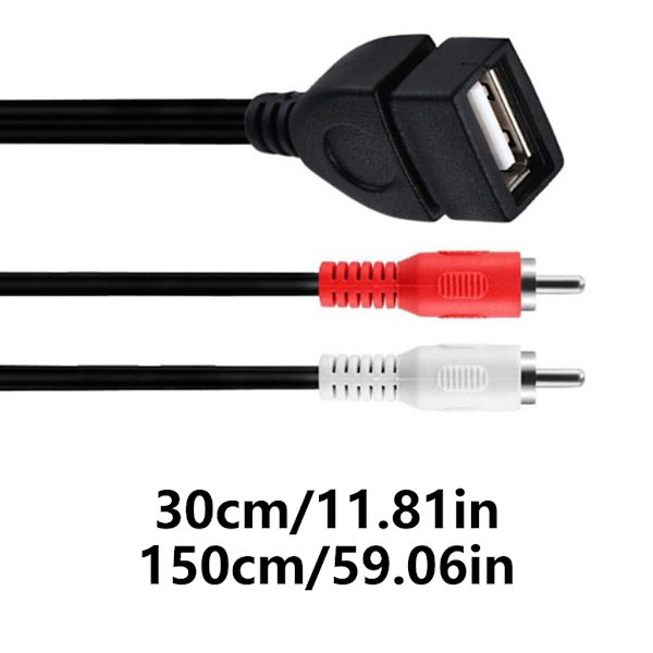 USB2.0 til 2RCA Lydkabel 2RCA Kabel Han til USB Konvertere Videokabel 0.3m