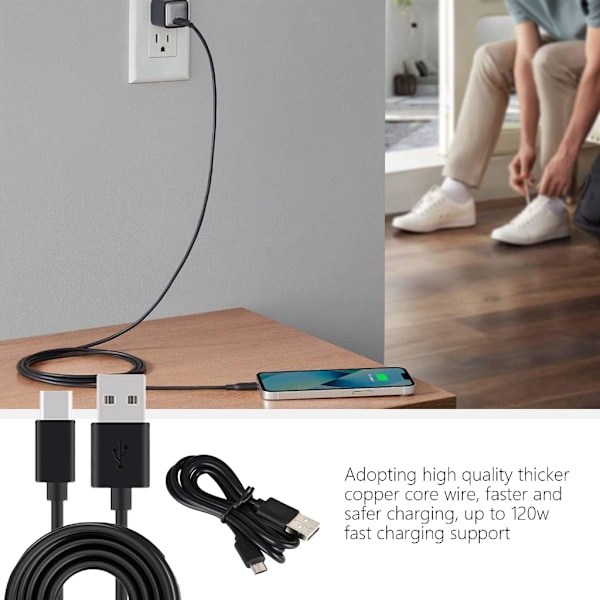 USB till Typ C/USB 5Pin Data Laddningskabel 1.5A Snabbladdningskabel Type C 3m